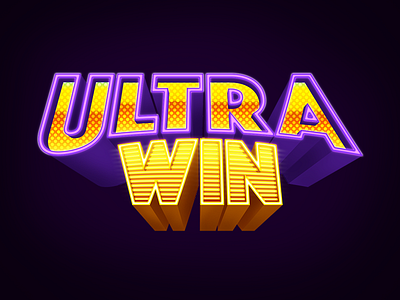 Ultra Win Text casino game illustration neon type typography vector