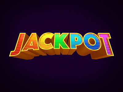 Jackpot Text casino game illustration neon type typography vector