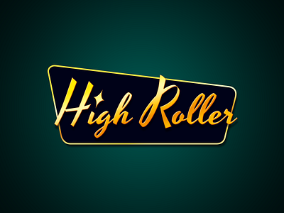 High Roller logo app blackjack casino game illustration logo type typography vector