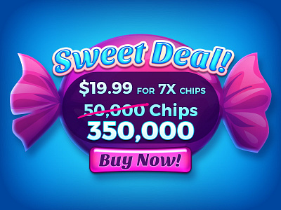 Candy Slots Sale Popup app candy casino game gui illustration mobile shiny slot machine slots sweet vector