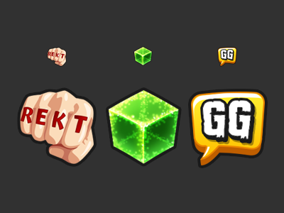 Twitch Emotes cube emoji emote fist game gg rekt tattoo twitch