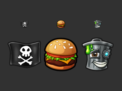 Twitch Subscriber Emotes burger cheeseburger emoji emote flag garbage icon pirate slime trash