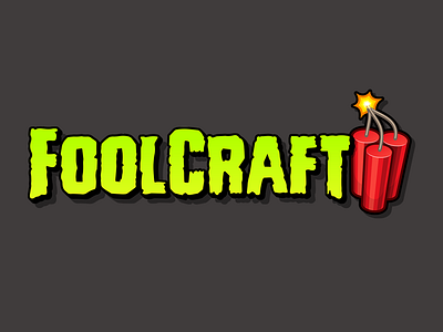 Foolcraft 3 comic dynamite game gradient logo minecraft tnt type vector