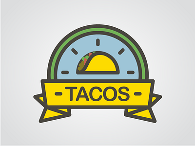 I Love Tacos! badge food illustration tacos tasty vector yummy
