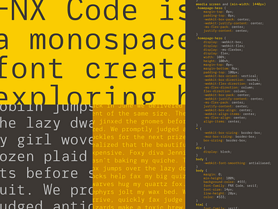 FNX Code - Draft Specimen code font font design glyphs monospace type type design