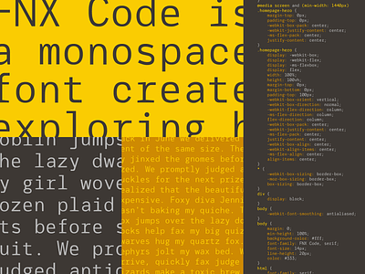 FNX Code - Draft Specimen code font font design glyphs monospace type type design