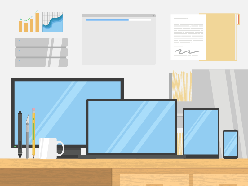 Desktop Illos by Josiah Z. on Dribbble