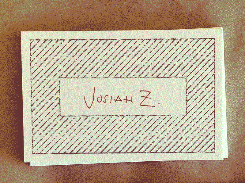 Cardzzzz business cards hand crafted handwritten josiah z. lines linework print