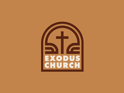 Church Plant 02 badge bible church cross exodus futura logo sea waves