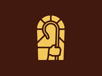 Church Reject church icon logo reject shepherd staff stained glass