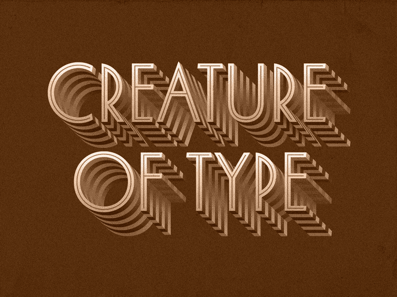 Creature creature custom lettering custom type decorative type inline type lettering shadow type