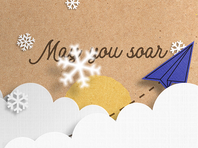 Digital Holiday Card 01 christmas christmas card holiday holiday card paper airplane snowflakes