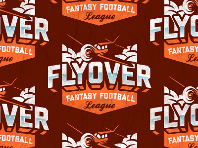 Flyover Fantastical Football League badge emblem fantasy football football football logo kansas plane sports sports logo