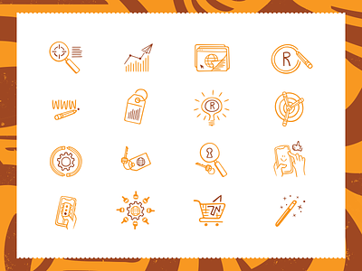 BC Illustrated Icons baseline creative hand drawn icons illustration orange symbol