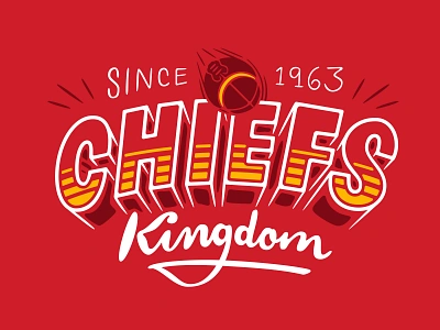 Chiefs Kingdom chiefs football kansas city lettering nfl procreate shadow lettering sketch