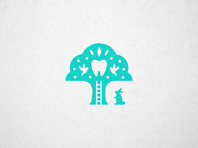 Pediatric Dentistry dentistry identity logo pediatric playhouse rabbit teeth tooth tree