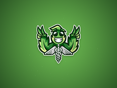 DOC Mascot Logo design doctor green icon illustration leaf logo mascotlogo minimal weed