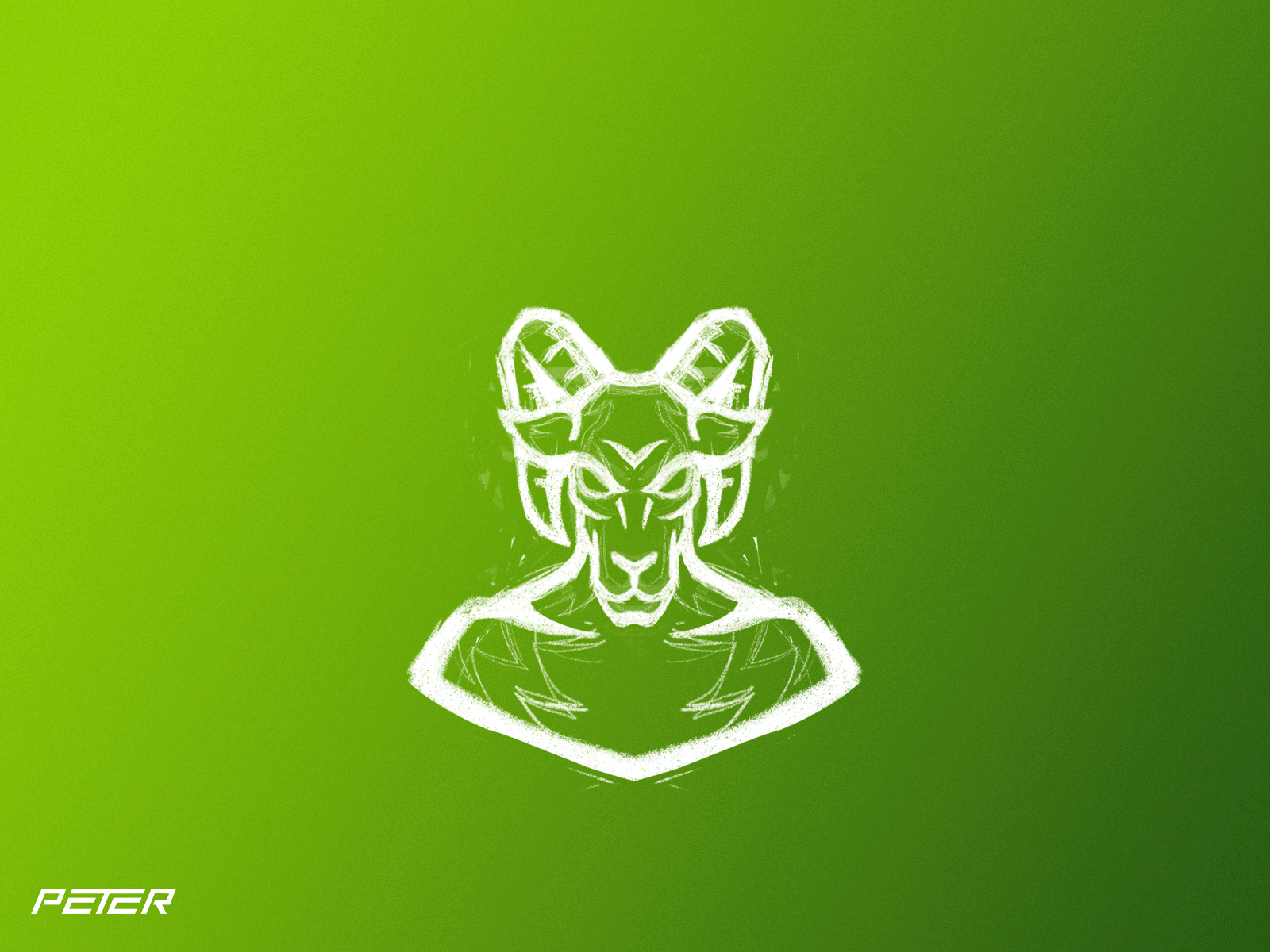 Process GIF of "GOAT" design goat goat logo green icon illustration illustrator logo mascot logo mascotlogo