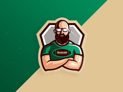 "Bald guy " Mascot logo bald beard branding design icon illustrator logo mascotlogo