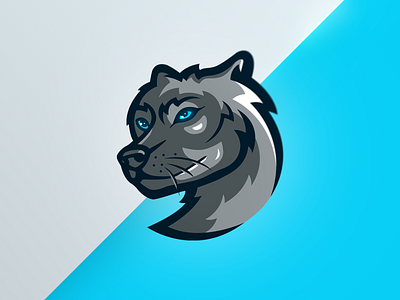 WOLF mascot logo blue design illustration mascotlogo wolf