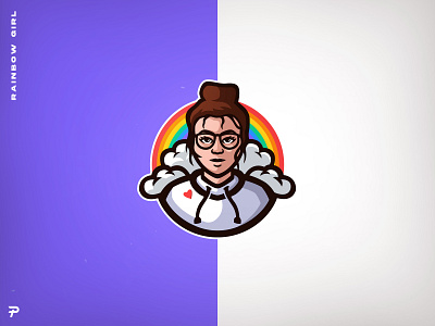 RAINBOW GIRL illustration illustrator logo mascot logo mascotlogo