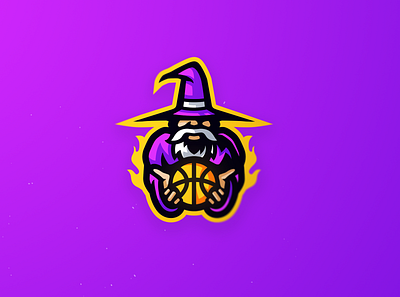 Wizard mascot logo basketball design illustration mascotlogo wizard