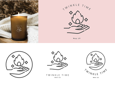 Twinkle Time Wax Co branding design flat illustration logo minimal typography