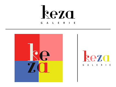 Keza galerie branding design flat logo minimal typography