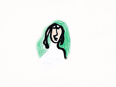 Green woman 2021 art face girl green illustration kids illustration sketch woman