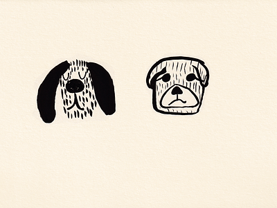 Two dogs 2021 art brush pen dog illustration kids illustration sketch two