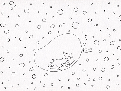 Cat in sea 2021 art cat cute illustration kids illustration sea sketch