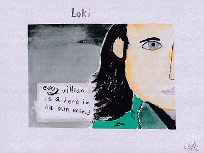 Loki 2022 art drawing gouache illustration kids illustration paint portret
