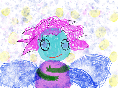 Girl Chudik-Angel angel illustraion kids illustration monster