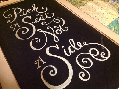 Pick a Seat Chalkboard typography wedding