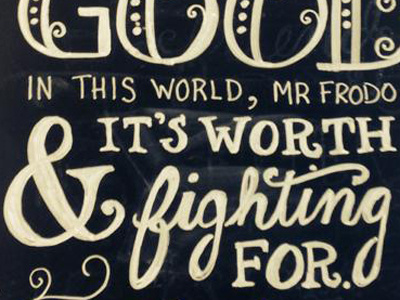 "Worth Fighting For" Chalk art chalk art typography