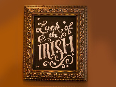 Luck Of The Irish chalk art typography