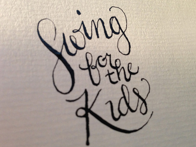 Swing for the Kids calligraphy