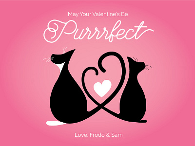 Purrrfect Valentine's cats illustration valentines