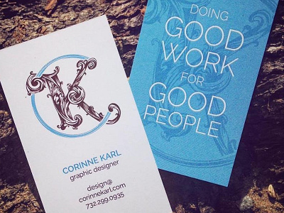 Corinne Karl Design Business Cards business cards logo