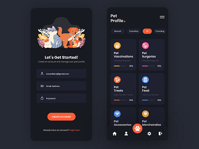 Pet Profile App UI Design