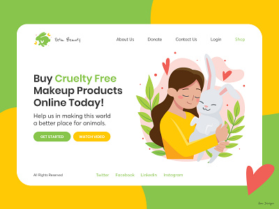 Cruelty-Free Landing Page 🦄 app app design app designer branding design graphic mockup ui ui design uiux