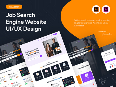 Job Search Engine Website UI/UX Design 🦄