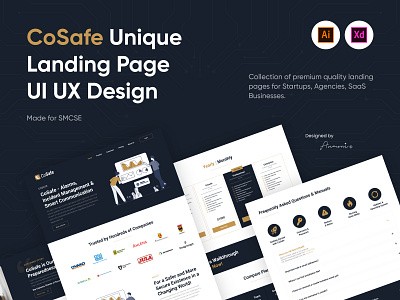 CoSafe Landing Page UI/UX Design 🦄 app design design mockup ui ui design uiux