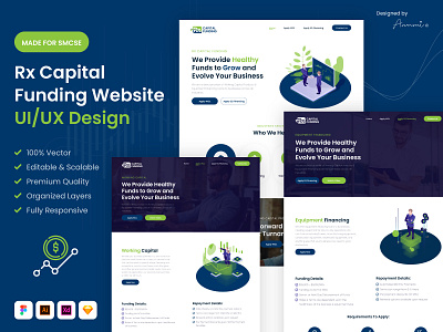 Rx Capital Funding Website UI/UX Design 🦄 design mockup ui ui design uiux web design website