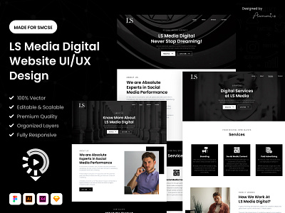 LS Media Digital Website UI/UX Design 🦄 design mockup ui ui design uiux web design website design
