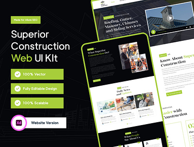 Superior Construction Website UI/UX Design 🦄 design mockup ui ui design uiux ux web ui website website design website ui website ux
