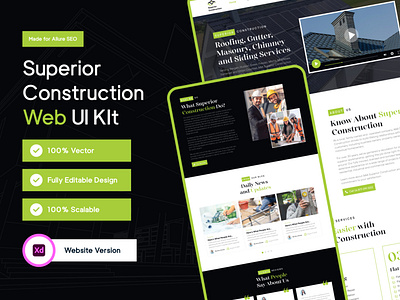 Superior Construction Website UI/UX Design 🦄