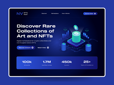 NFT Landing Page Concept V2 🦄 bitcoin crypto design landing landing page mockup nft ui ui design uiux web web design web ui web uiux website website design