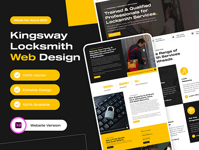 Kingsway Locksmith Website UI/UX Design 🦄 design locksmith locksmith website mockup ui ui design uiux web design web ui website ui webui webuiux