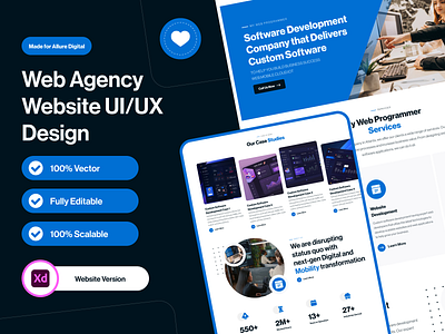 Web Agency Website UI/UX Design 🦄 design mockup ui ui design uiux web web ui web ux website website ui
